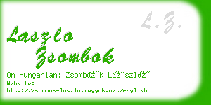 laszlo zsombok business card